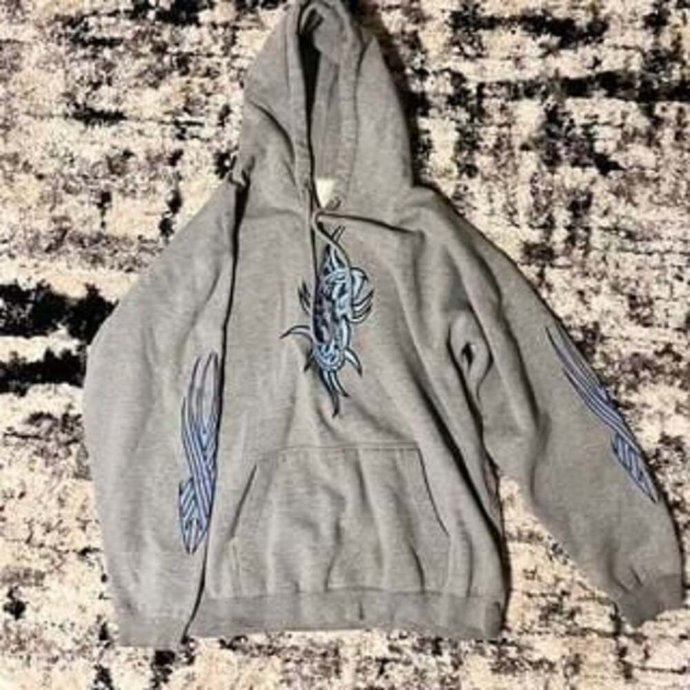 JNCO x Verbal Assault Hoodie Vintage Y2K Gray Tribal Tattoo Art